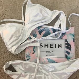 Shein Silver Metallic Bikini Set